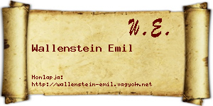 Wallenstein Emil névjegykártya
